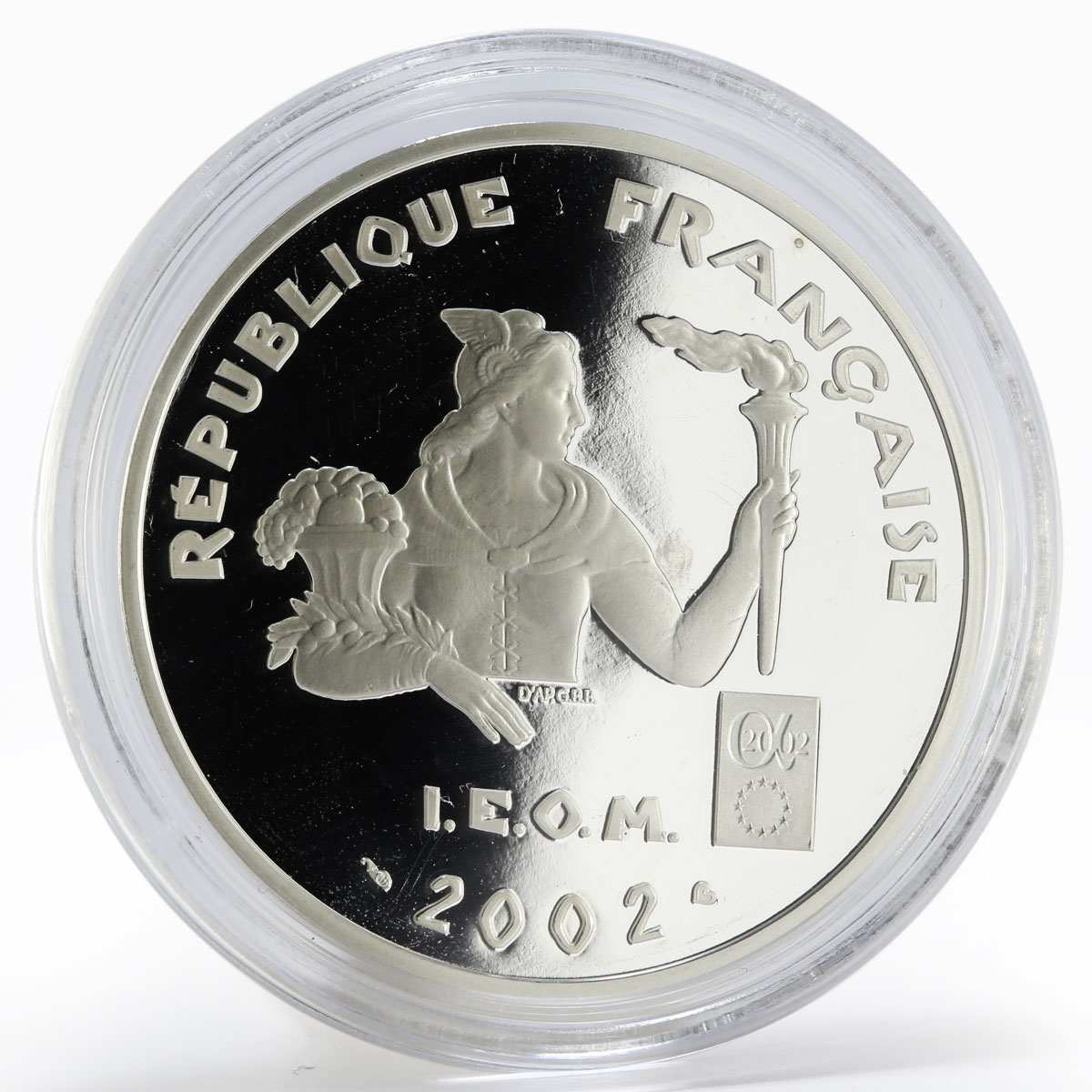 French Polynesia 200 franc Moorea Island silver proof coin 2002