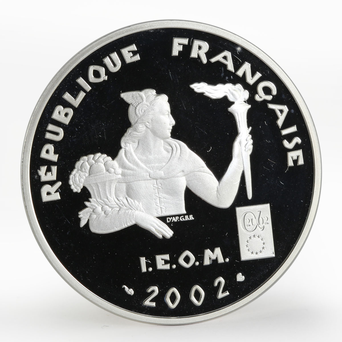 French Polynesia 200 franc Moorea Island silver proof coin 2002