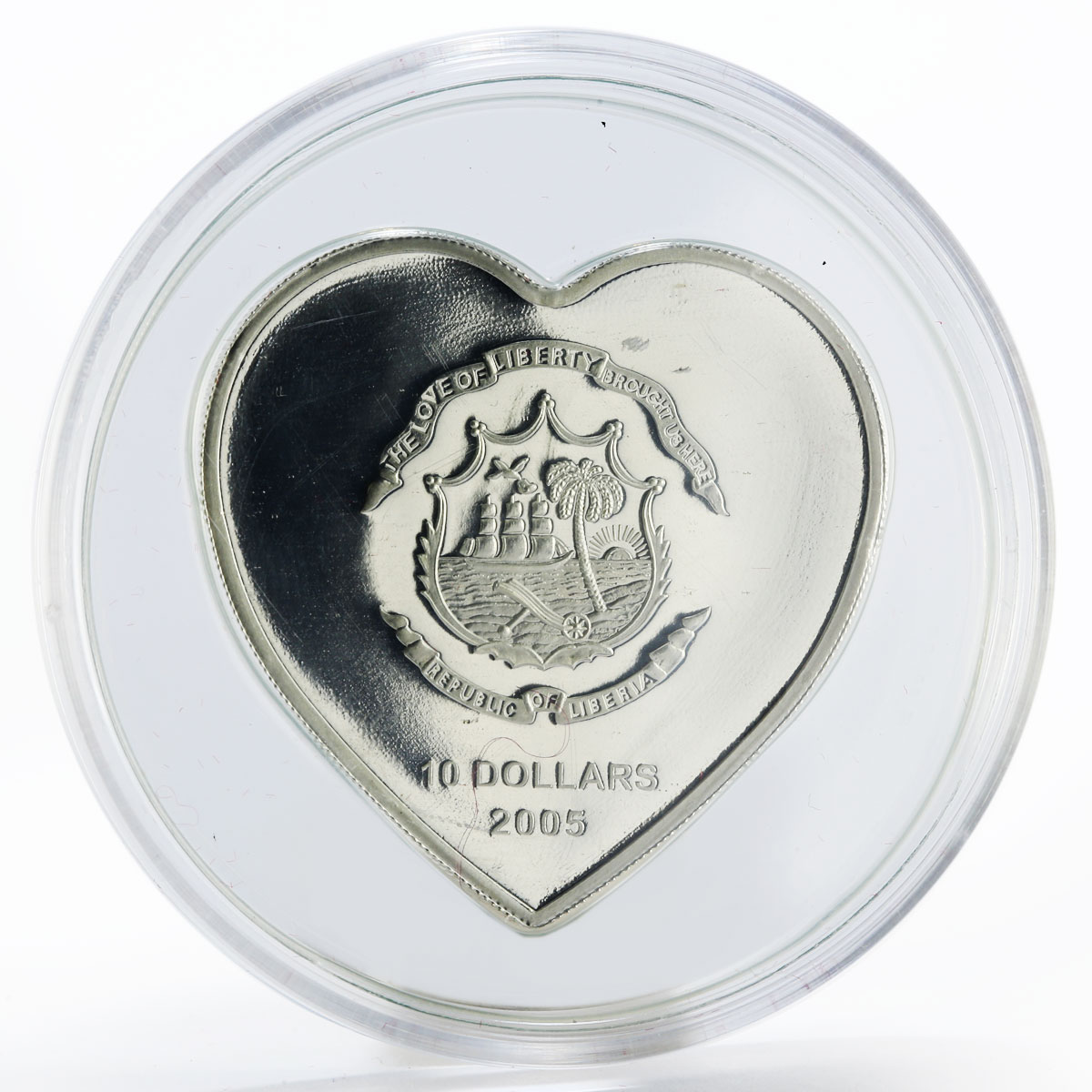 Liberia 10 dollars Memoriam Pope John Paul II gilded crystal silver proof 2005