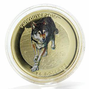 Canada 75 dollars Olympic Winter Games Vancouver 2010 wolf gold coin 2009