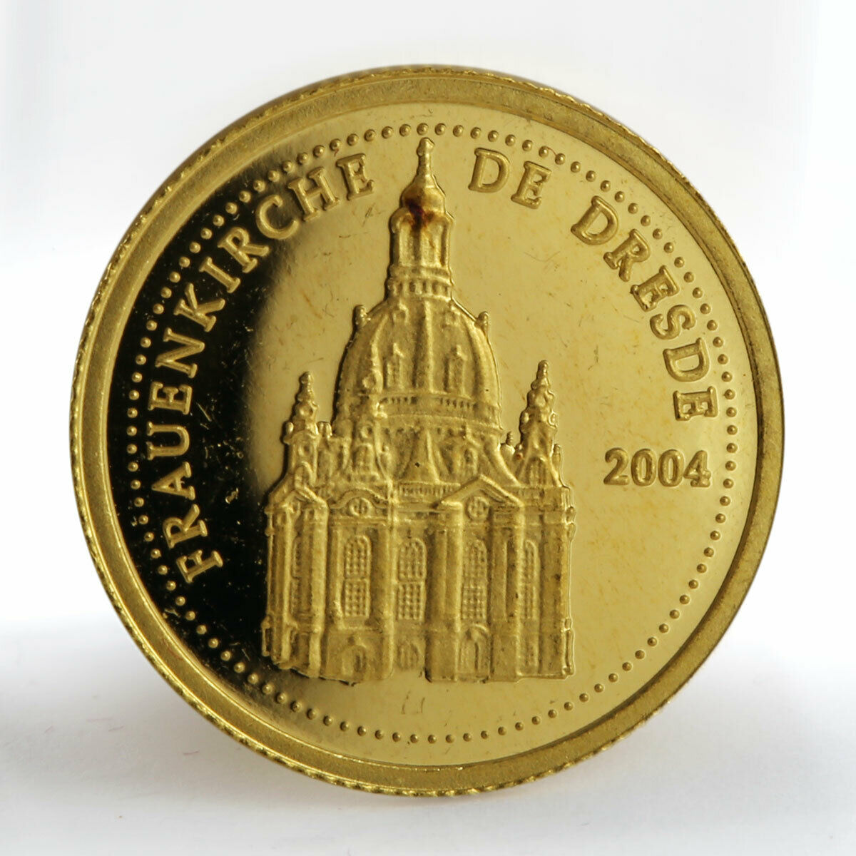 Congo 1500 francs Dresden Frauenkirche proof gold coin 2004