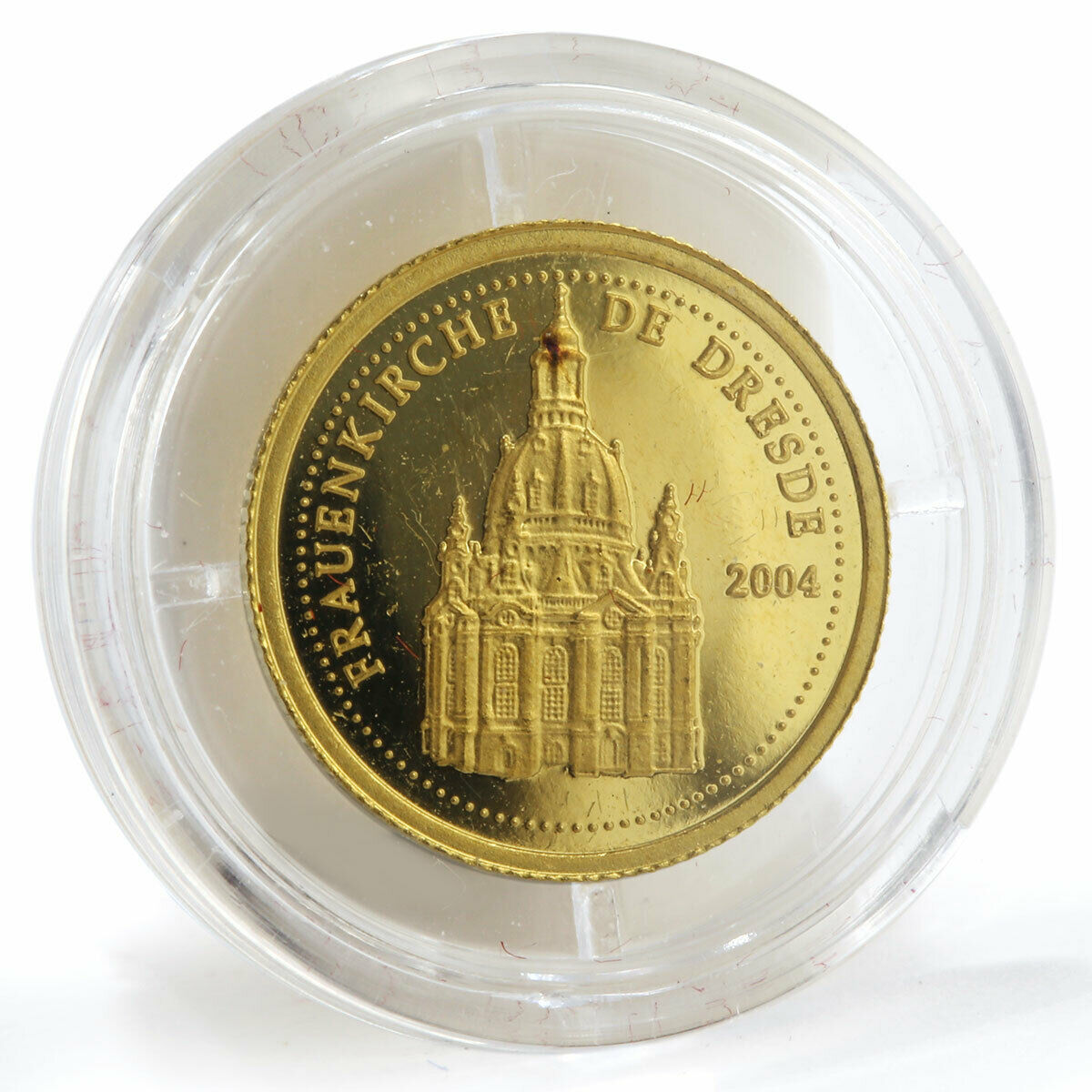 Congo 1500 francs Dresden Frauenkirche proof gold coin 2004