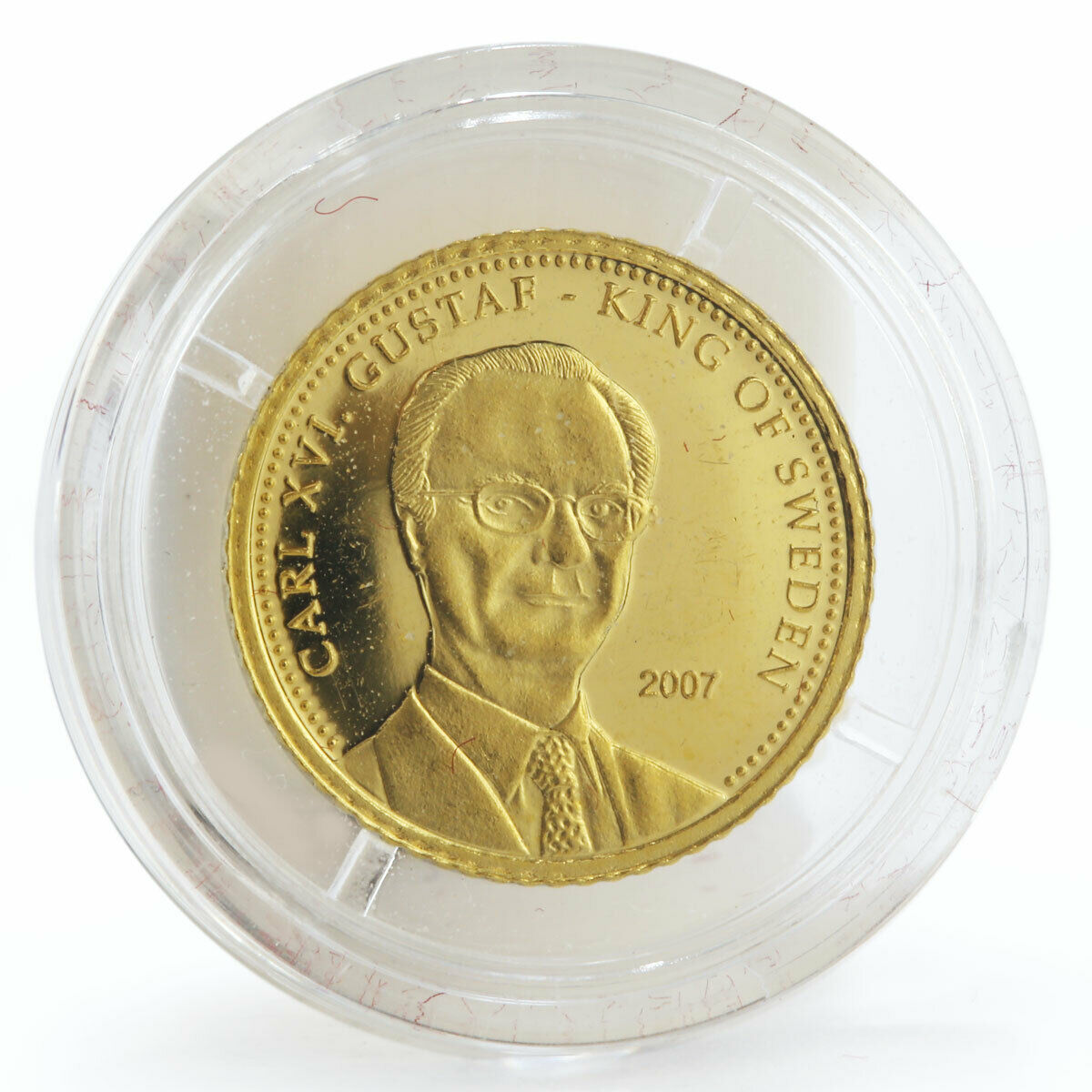 Cook Islands 10 dollars Carl XVI Gustaf King of Sweden gold coin 2007