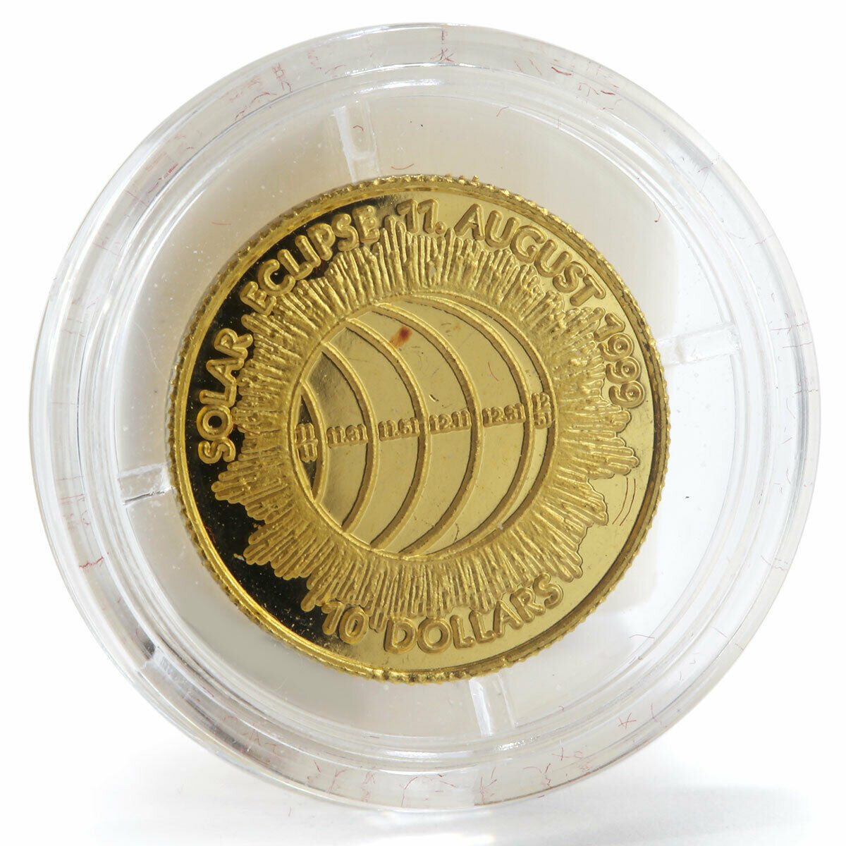 Cook Islands 10 dollars Solar Eclipse proof gold coin 1999