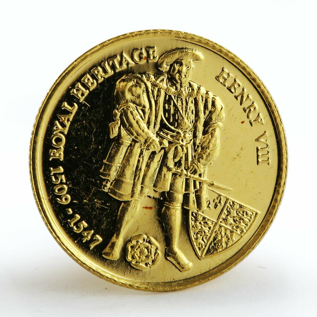 Falkland Islands 2 pounds King Henry VIII proof gold coin 1997