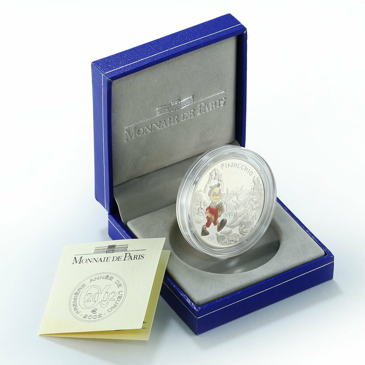 France 1½ Euro Pinocchio proof silver coin 2002
