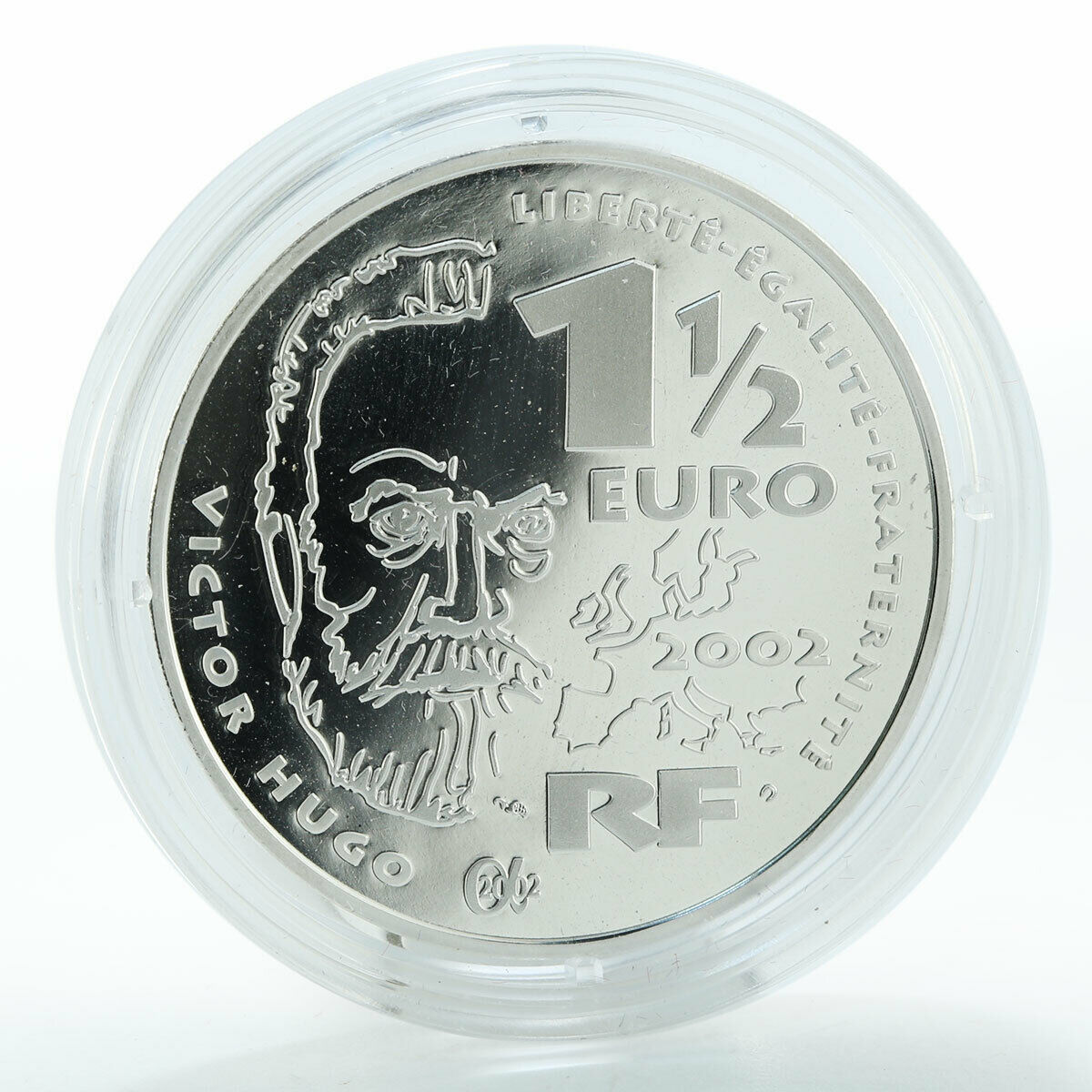 France 1½ Euro Victor Hugo proof silver coin 2002