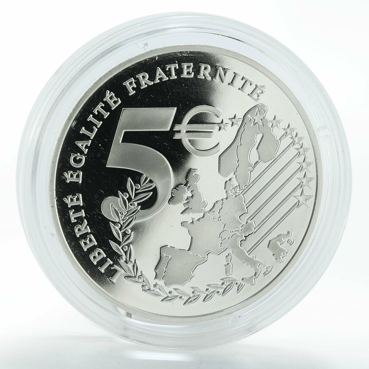France 5 Euro Merci le Franc proof silver coin 2002
