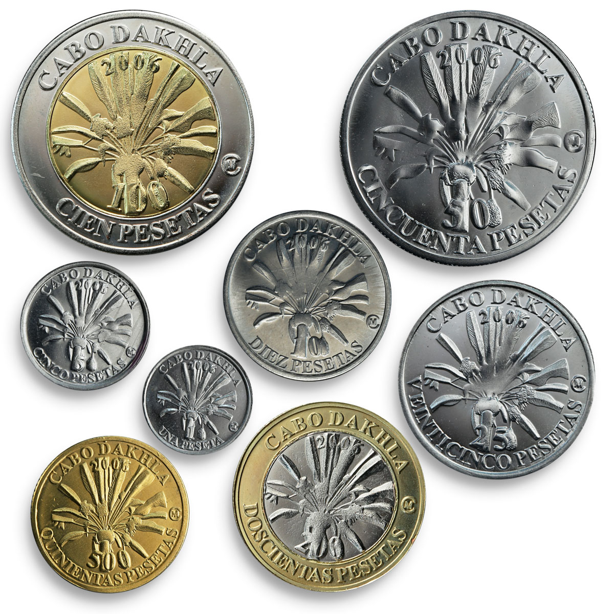 Cabo Dakhla, set of 8 coins, Fauna, Animals, Local Population 2006