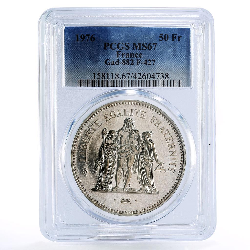 France 50 francs Freedom Equality Fraternity MS67 PCGS silver coin 1976