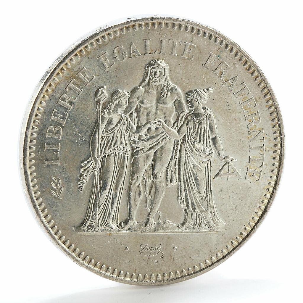 France 50 francs Freedom Equality Fraternity silver coin 1979