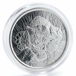 Ghana 5 cedis African Leopard silver coin 2017