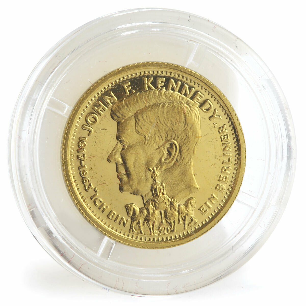 Liberia 20 dollars John F. Kennedy in Berlin proof gold coin 1995