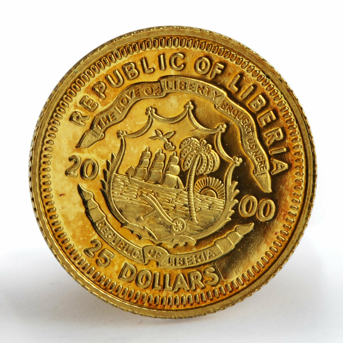 Liberia 25 dollars John F. Kennedy 1917-1963 gold coin 2000