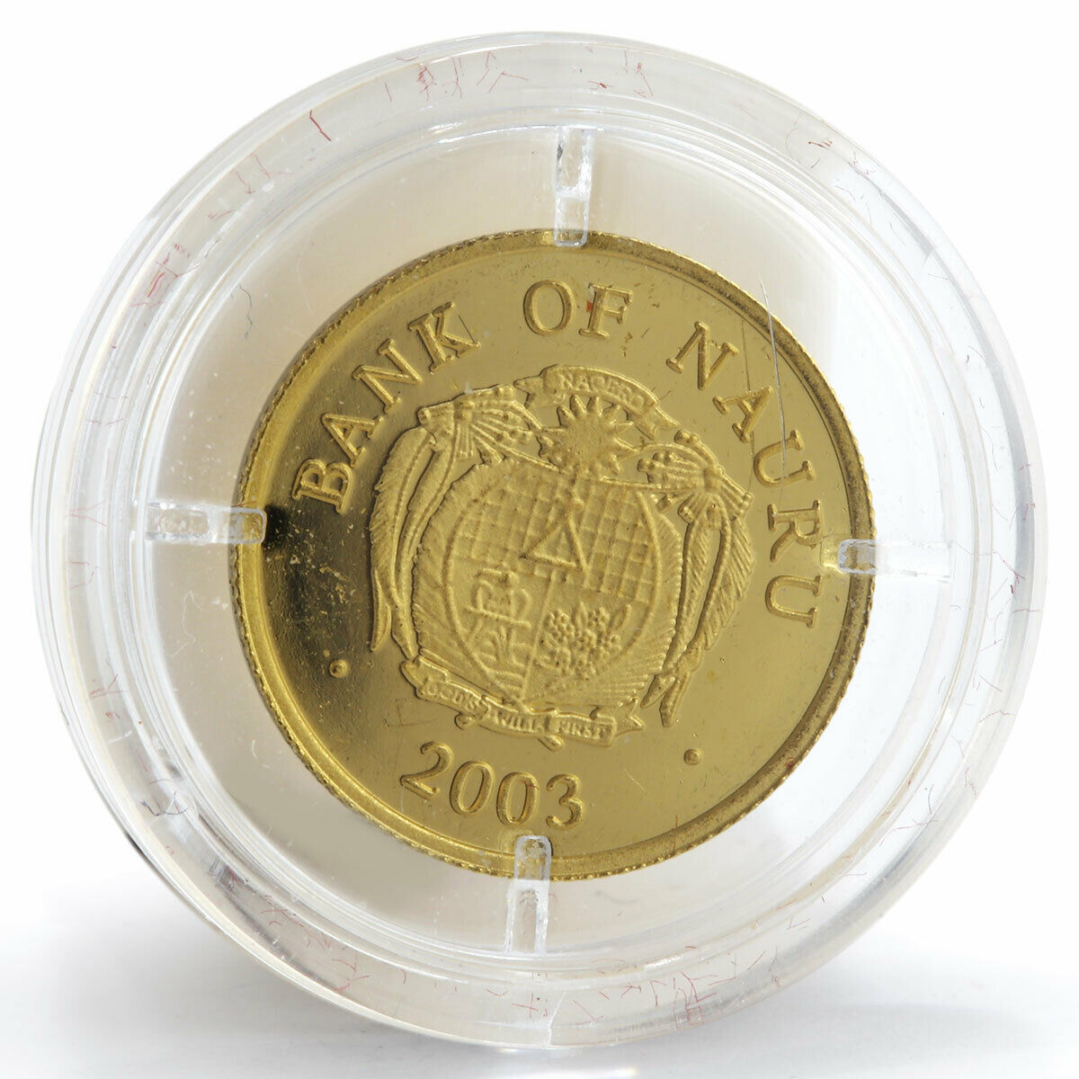 Nauru 10 dollars Anniversary of Euro proof gold coin 2003