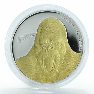 New Zealand 1 dollar Filming of King Kong silver gilded coin 2005