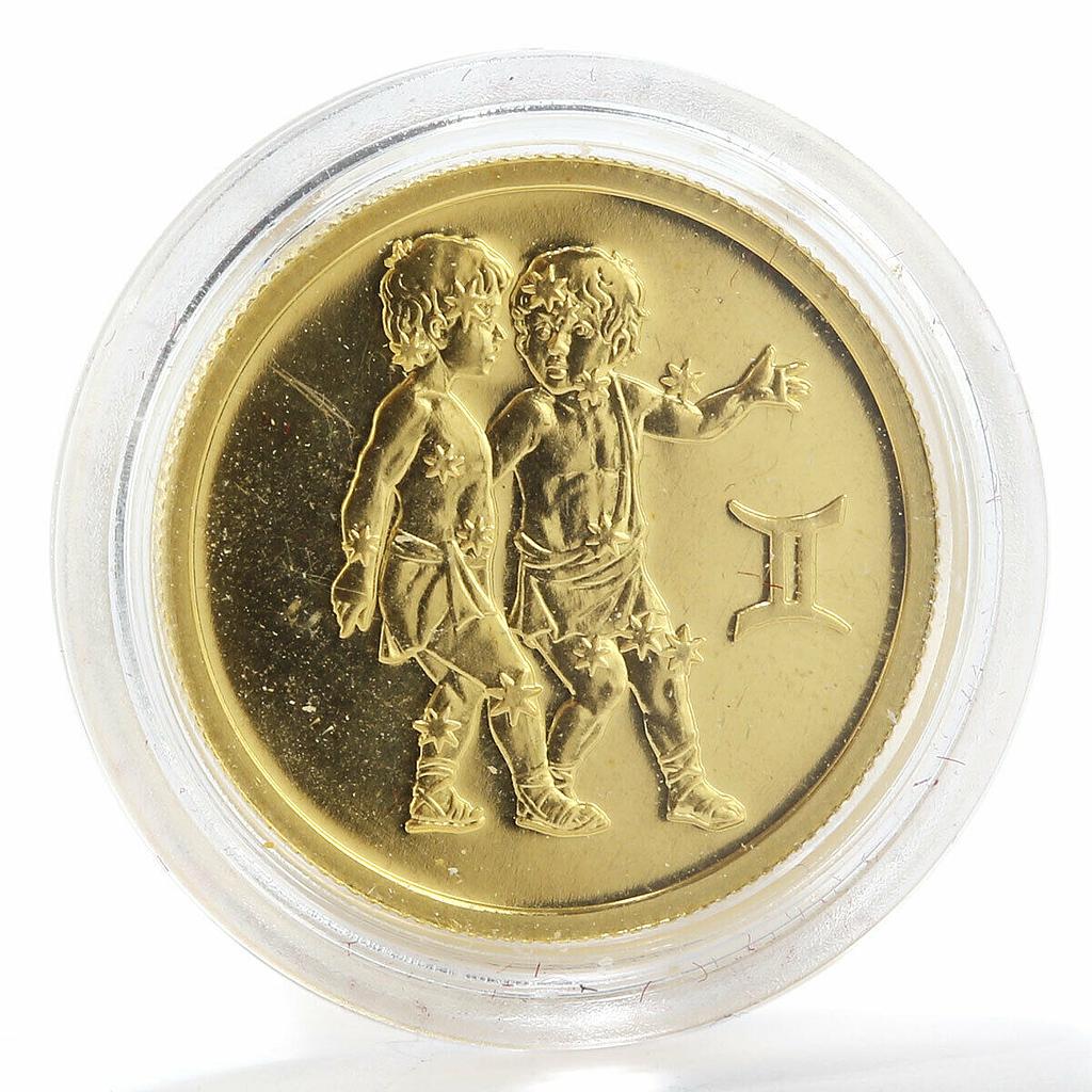 Russia 50 rubles Zodiac Gemini gold coin 2004
