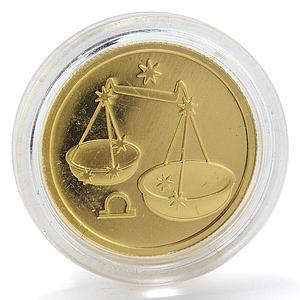 Russia 50 rubles Zodiac Libra proof gold coin 2003