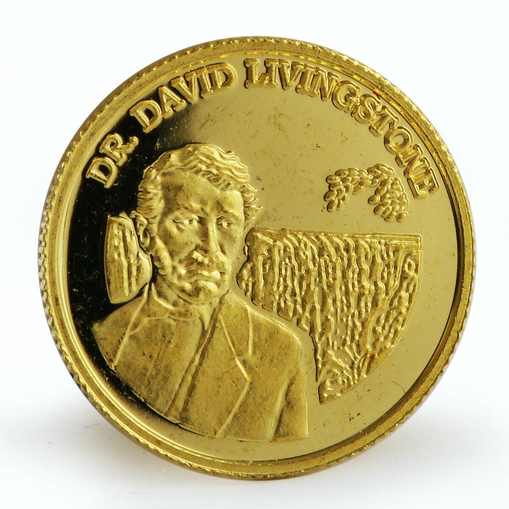 Zambia 500 kwacha Dr. David Livingstone proof gold coin 1999