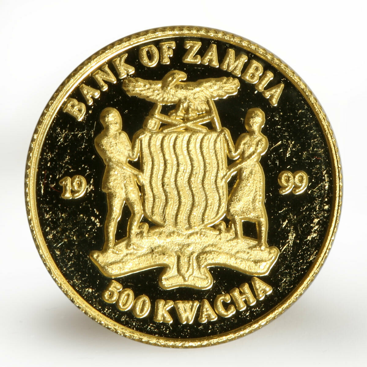 Zambia 500 kwacha Dr. David Livingstone proof gold coin 1999