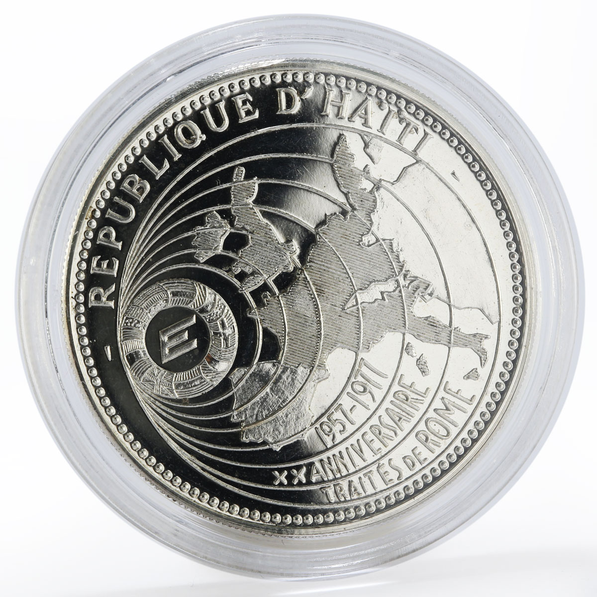 Haiti 50 gourdes 20th Anniversary Treaty of Rome proof silver coin 1977