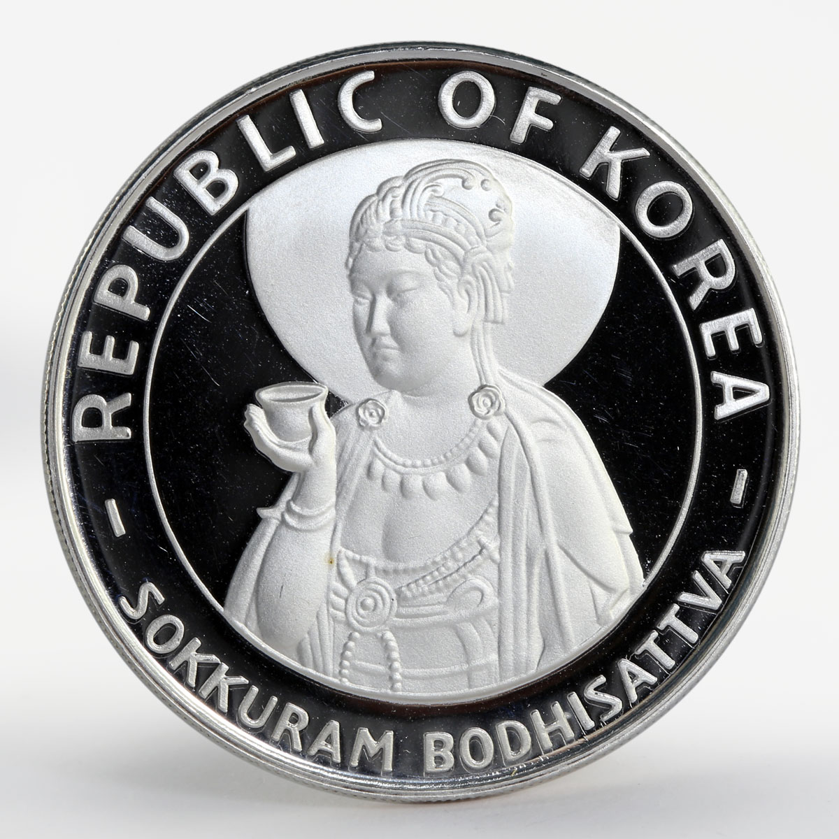 Korea 500 won Sokkuram Bodhisattva proof silver coin 1970