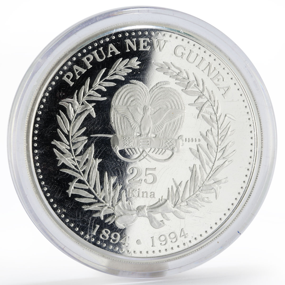 Papua New Guinea 5 kina Birds of Paradise proof silver coin 1992