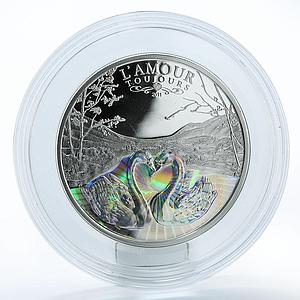 Cameroon 1000 francs Amour Toujours Love Today Swans Hologram silver coin 2011