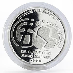 Paraguay 1 guarani 60th Anniversary of Guarani proof silver coin 2003
