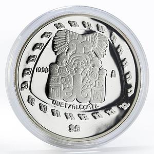 Mexico 5 pesos Precolombina series Quetzalcoatl proof silver coin 1998