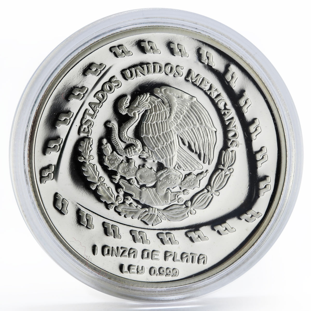 Mexico 5 Pesos Quetzalcoatl Pre-Columbian Toltec Series proof silver coin 1998