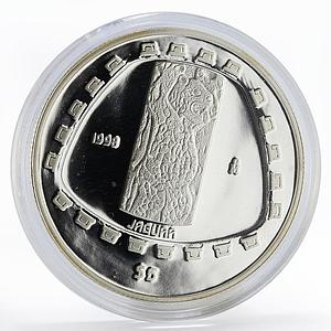 Mexico 5 pesos Animal Jaguar Sculpture proof silver coin 1998
