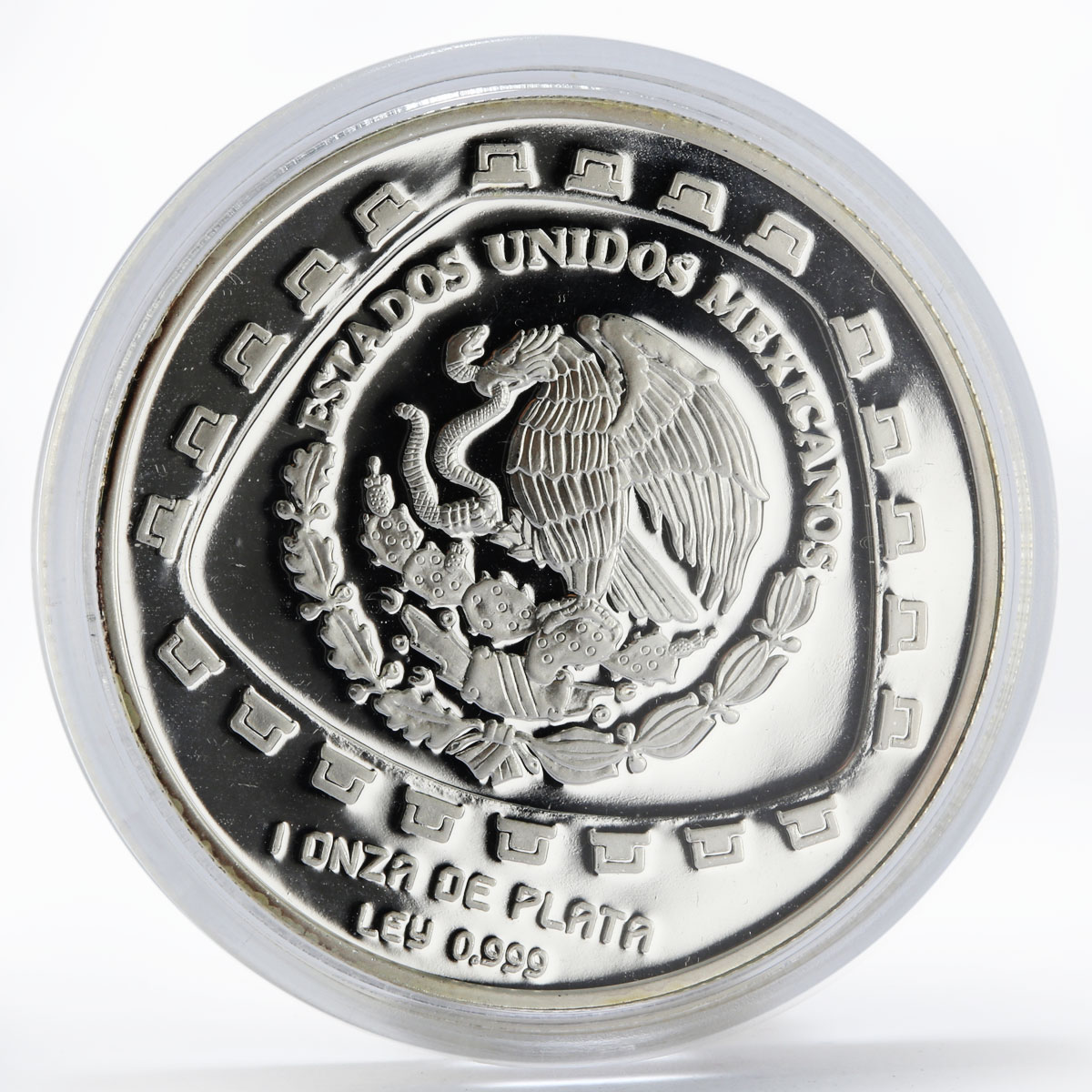 Mexico 5 pesos Animal Jaguar Sculpture proof silver coin 1998