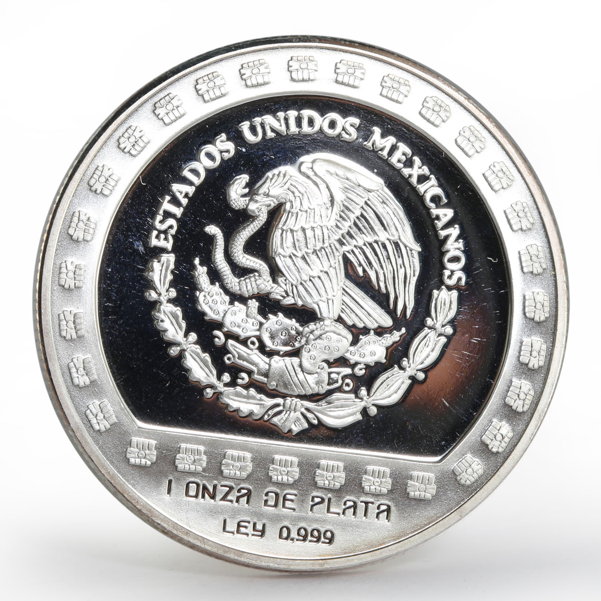 Mexico 100 pesos God of Fire Huehueteotl The Aztek proof silver coin 1992