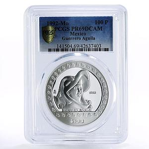 Mexico 100 pesos Guerrero Aguila PR69 PCGS proof silver coin 1992