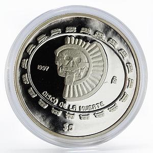 Mexico 5 Pesos Disco De La Muerte Teotihuacan Series proof silver coin 1997