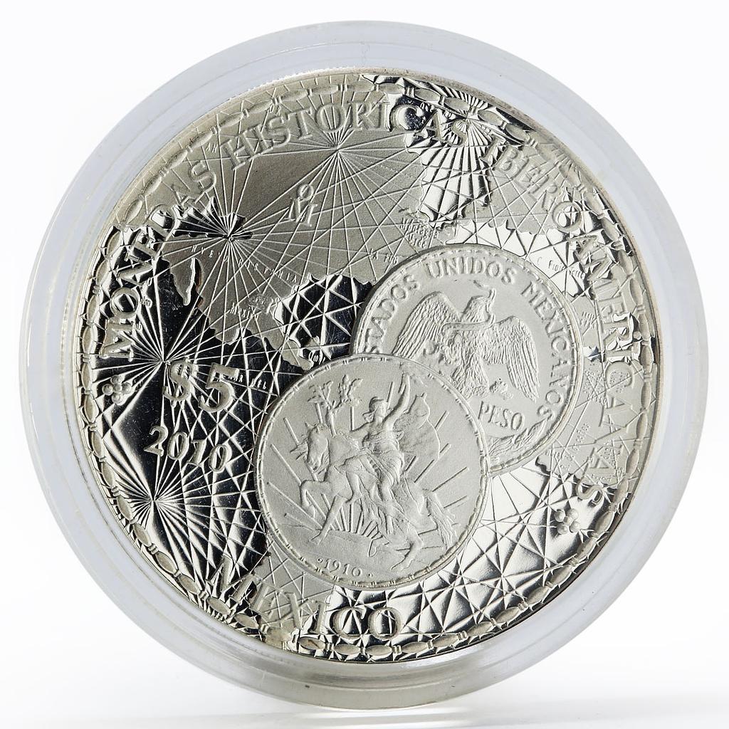 Mexico 5 Pesos Historical coins Caballito proof silver coin 2010