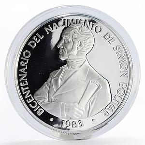 Panama 20 balboas Simon Bolivar 200th Birth Politics proof silver coin 1983