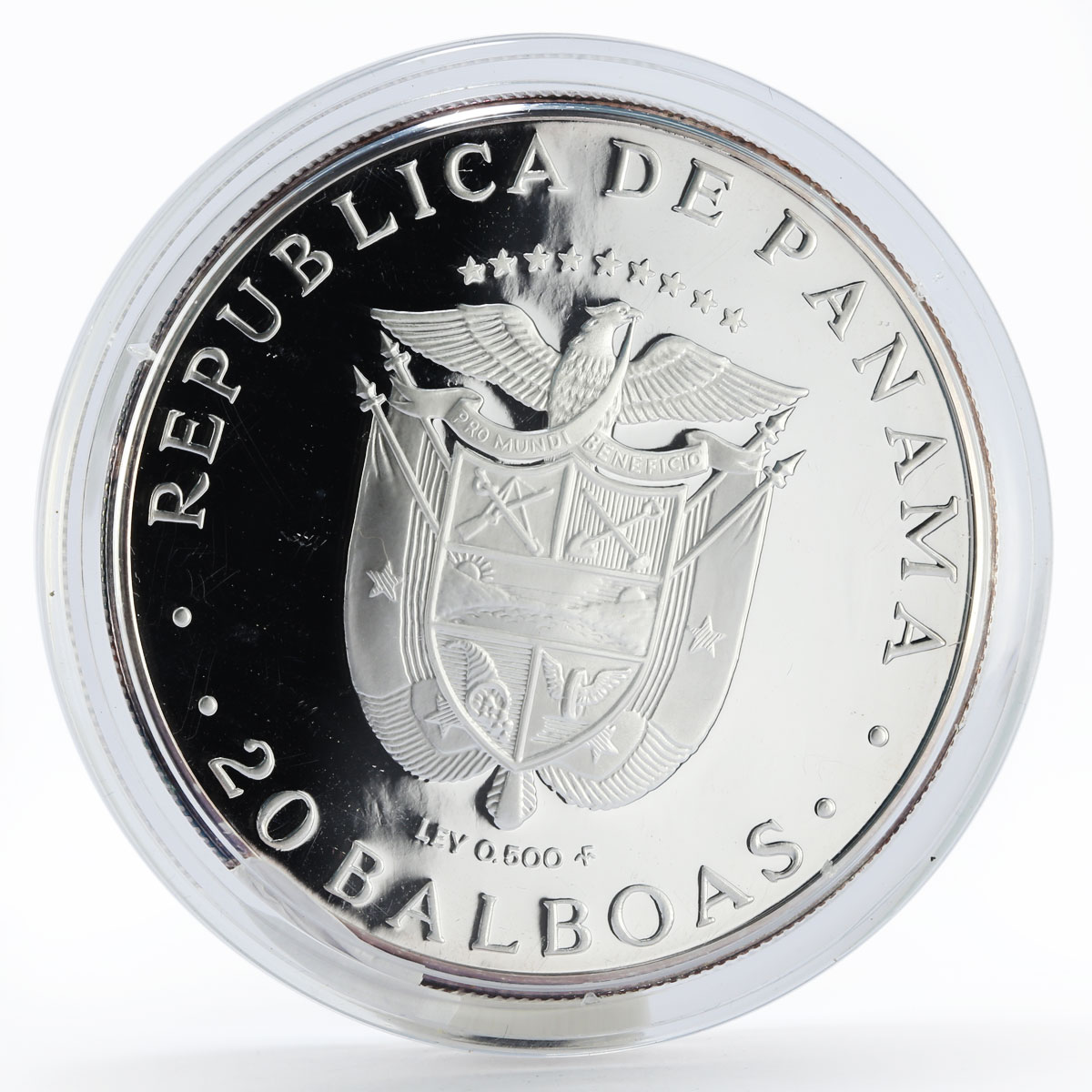 Panama 20 balboas De Simon Bolivar silver coin 1983
