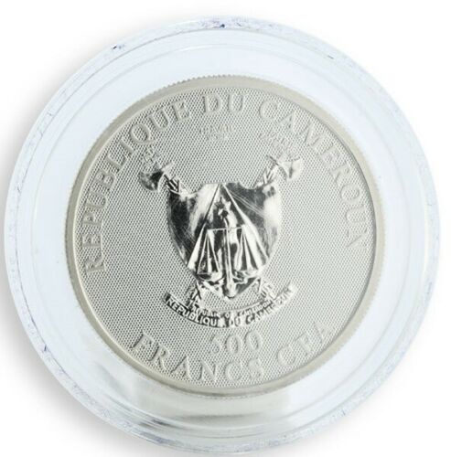 Cameroon 500 francs Zodiac - Aquarius silver hologram coin 2010