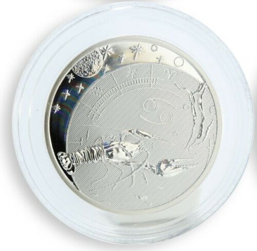 Cameroon 500 francs Zodiac Cancer Hologram silver coin 2010