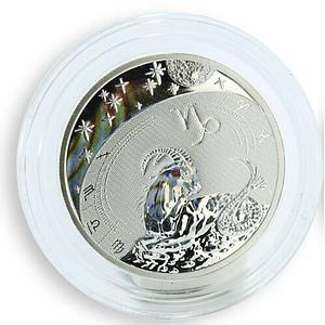 Cameroon 500 francs Zodiac series Capricornus hologram silver coin 2010