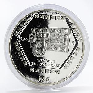 Mexico 5 pesos Mascaron Del Dios Chaac wall proof silver coin 1994
