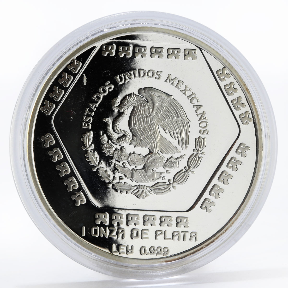 Mexico 5 pesos Mascaron Del Dios Chaac wall proof silver coin 1994
