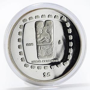 Mexico 5 pesos Statue Hacha Ceremonial proof silver coin 1996