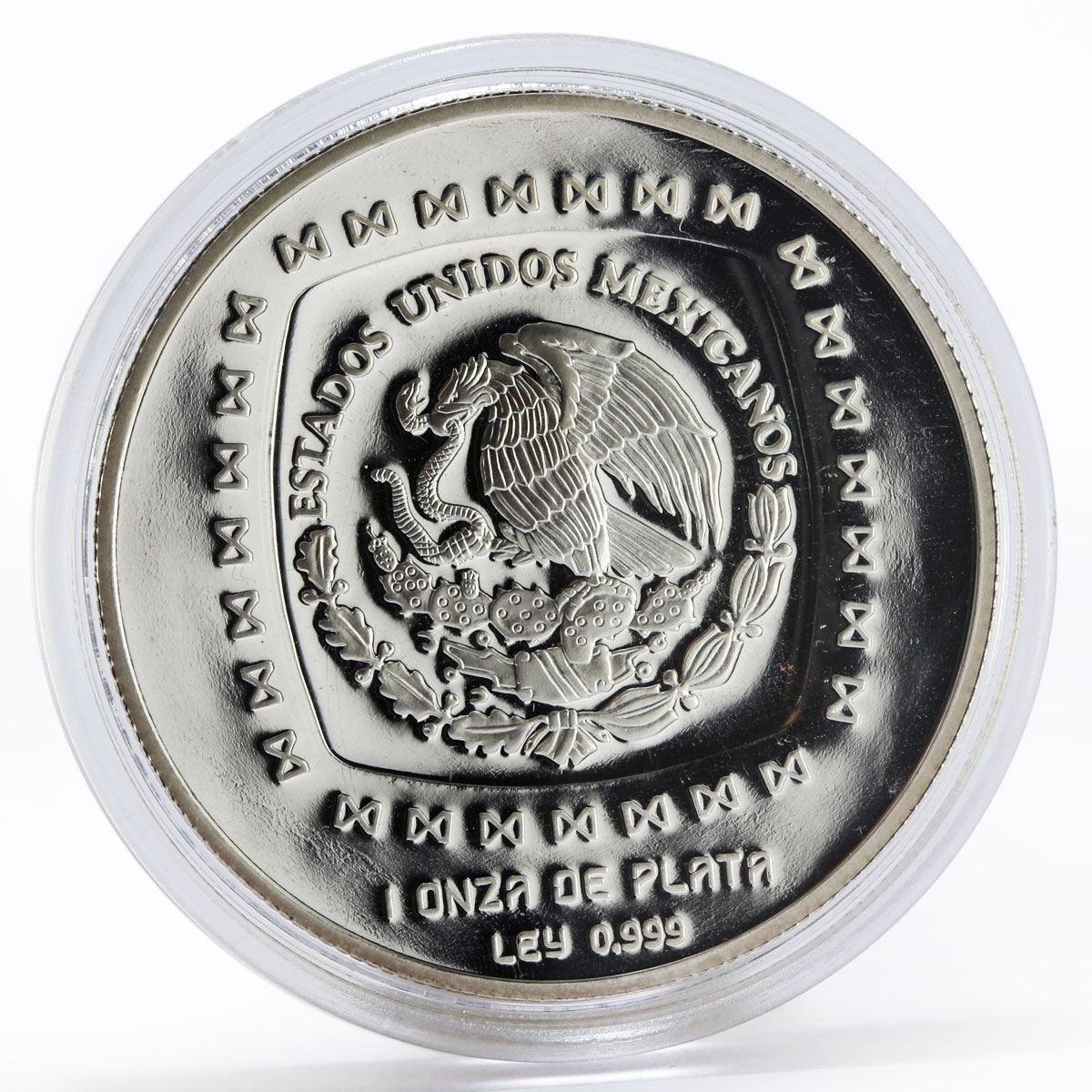 Mexico 5 pesos Statue Hombae Jaguar proof silver coin 1996