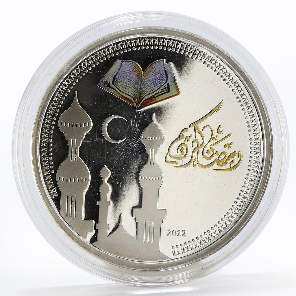 Niger 1000 francs Ramadan Karim gilded colored silver coin 2012