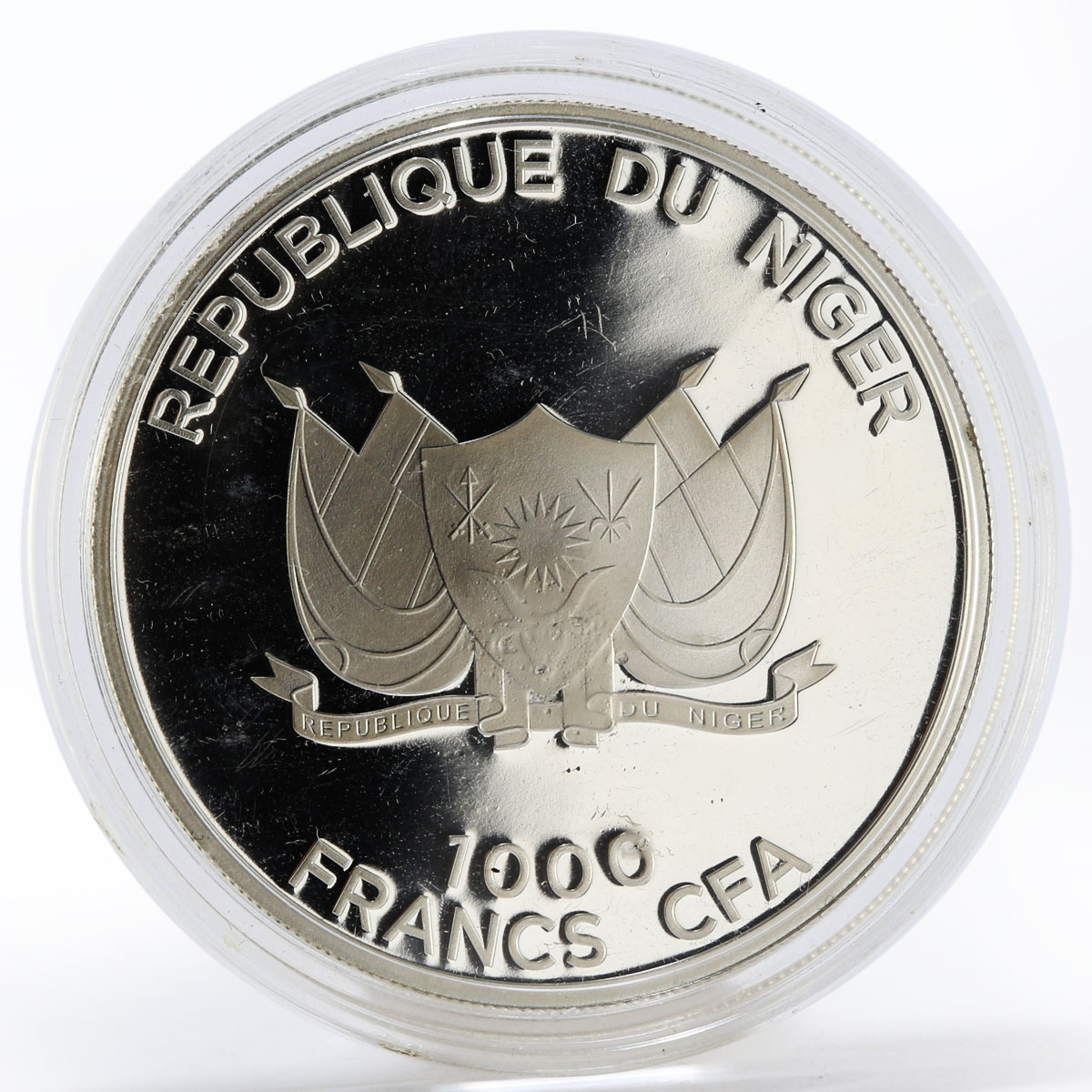 Niger 1000 francs Ramadan Karim gilded colored silver coin 2012