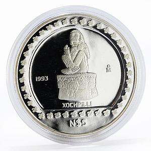 Mexico 5 pesos Sculpture Xochipilli proof silver coin 1993