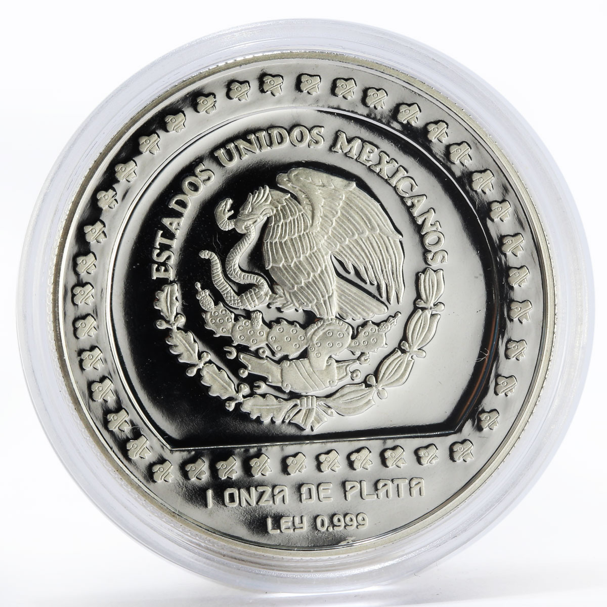 Mexico 5 pesos Sculpture Xochipilli proof silver coin 1993